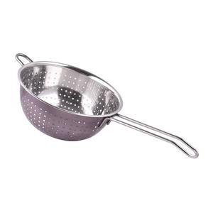 Utensilio de cocina de acero inoxidable Gunmetal Colador de arroz de fideos para patatas fritas y colador de alambre de tamiz de frutas - Product Image 1