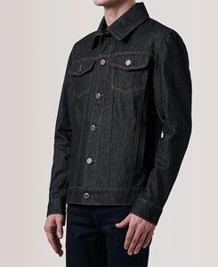 2026 Sale Men's Slim Fit Denim <b>Jacket</b> Dark Grey Washed Cotton Casual Turn-down Collar Single Breasted Regular Sleeve Front - Product Image 4