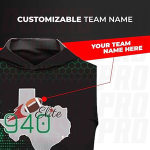 Nuevo Diseño de Camiseta con Capucha 7v7 para Fútbol Americano, Ropa Deportiva Personalizada para Hombre, Sublimación, Camiseta de Fútbol 7on7 con Nombre, Número y Logotipo - Product Image 3