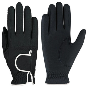 Gants d'équitation noirs en PU à doigts entiers avec grip antidérapant, design unisexe pour l'équitation en hiver et les activités sportives en extérieur - Product Image 1