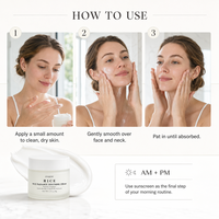 Crème Hydratante à l'Extrait de Riz Marque Blanche avec Centella et Niacinamide pour le Soin de la Barrière Cutanée Apaisante