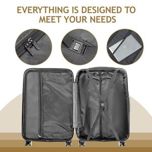 FCH Mustard Yellow Curved Vertical Stripe 4-in-1 Trolley Case Versatile Luggage Cart - Product Image 5