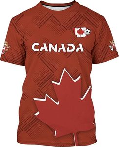 Camiseta de Fútbol de Canadá, Roja, de Poliéster de Secado Rápido, Diseño de Hoja de Arce, Tema de la Selección Nacional, Bordado a Máquina, Thopson - Product Image 1