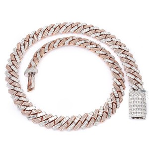 15MM 22" VVS Moissanite Cuban Link <b>Chain</b> Necklaces Wholesale Silver Plated Super <b>Iced</b> <b>Out</b> Cuban Link <b>chain</b> Hip Hop Mens Jewelry - Product Image 1