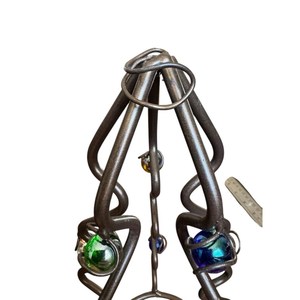 Pair Of Metal & Marbles Christmas Tree <b>Stocking</b> <b>Holders</b> 10" Tall Heavy Vintage feltsocks - Product Image 3