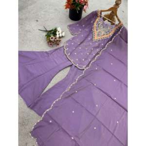 Conjunto de Salwar Kameez Rojo de Poliéster para Fiesta, Top, Pantalón y Dupatta, Talla L - Product Image 6