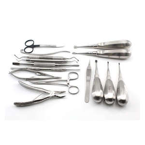 Juego de 10 Piezas de Instrumental de Extracción Dental Ergonómico + Pinzas de Extracción Manuales Clase I con Certificación CE ISO13485, Instrumental Quirúrgico Plateado - Product Image 2