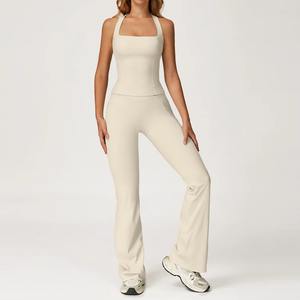 Conjuntos de Yoga para Mujer, Conjuntos Deportivos de 2 Piezas, Conjuntos de Yoga sin Costuras con Efecto Deslavado, Pantalones Cortos y Top Corto, Conjunto de Ropa Deportiva para Gimnasio - Product Image 5