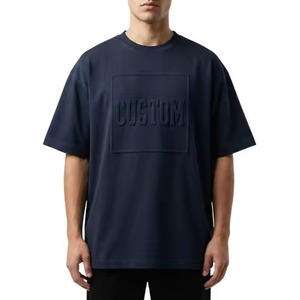 T-shirt en coton tricoté décontracté à manches courtes et col rond pour homme, jaune, avec motif color block, tissu jersey 210g - Product Image 6