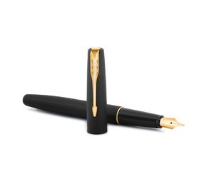 Parker Frontier Fountain <b>Pen</b> Matte Black Body with Gold Trim Blue Color Ink <b>Refillable</b> Fine Nib <b>Pen</b> for Smooth Writing - Product Image 1