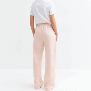 Pantalones Anchos de Mujer Color Rosa, Cintura Media, Cierre Elástico, Casuales, Color Sólido, Largos, Ajuste Holgado, Tejido Transpirable, Estilo Primavera - Product Image 3