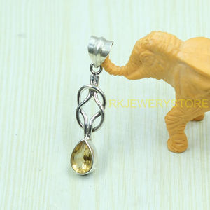 Pendentif en citrine naturelle, argent sterling 925, pendentif en citrine fait main, bijoux minimalistes pour femmes, vente en gros d'argent et de citrine - Product Image 3