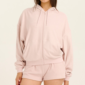 Sudaderas con Capucha de Moda Urbana para Mujer, Tallas Grandes, Diseño de Corazón Sólido, con Logotipo Personalizado, Ropa Ligera y Reciclable para Yoga y Fitness - Product Image 4