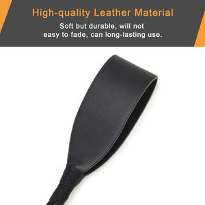 Látigo de Cuero PU Negro con Mango Trenzado y Detalles Dorados para Uso Ecuestre - Product Image 3