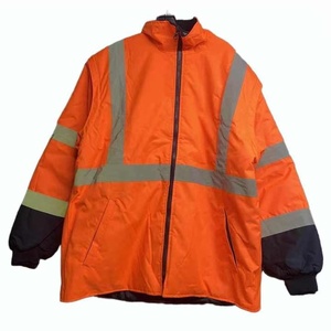 Orange Colored Reflective Softshell <b>Waterproof</b> Safety Jackets Hi Visibility Traffic Security Construction <b>Work</b> Wear Jackets - Product Image 2
