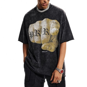 T-shirt vierge surdimensionné en coton tissé 100 % pour homme, style streetwear, fabricant OEM en gros - Product Image 1
