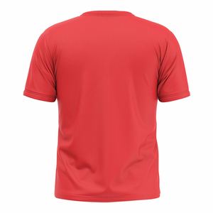 Maillot de pickleball rouge à manches courtes, col rond, imprimé par sublimation, en polyester anti-humidité, coupe athlétique unisexe, vêtement toutes saisons - Product Image 4
