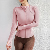 Chaqueta Deportiva Personalizable para Mujer, con Cierre, de Secado Rápido, para Entrenamiento, Manga Larga, Ajustada, para Correr y Hacer Ejercicio