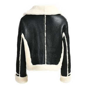 Chaquetas de cuero de borrego para mujer, cálidas y resistentes para uso en exteriores fríos y casual. - Product Image 4