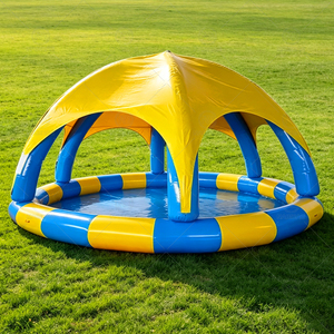 Piscina Inflable Redonda Comercial con Toldo de Protección Solar, Piscina de Agua Circular y Rectangular Portátil para Niños y Eventos - Product Image 6