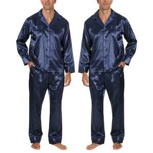 Pijamas de Hombre de Manga Corta, 100% Seda Satén, Ligeros, Talla Personalizada, Bolsillos, Color y Diseño Personalizables, Servicio OEM al por Mayor - Product Image 5