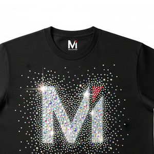 Camiseta Vintage con Pedrería y Lavado Ácido, Oversize, con Logo de Cristales Brillantes, para Hombre, Estilo Urbano, de Lujo, de Algodón Pesado, con Gráficos - Product Image 2