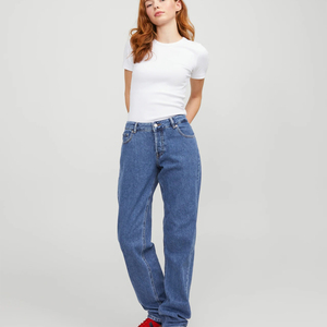 Pantalones Vaqueros Vintage con Lavado Ácido para Mujer, Transpirables, Estilo Holgado, Casual, Elegantes, de Cintura Alta, para Usar en la Calle o en Discotecas - Product Image 4