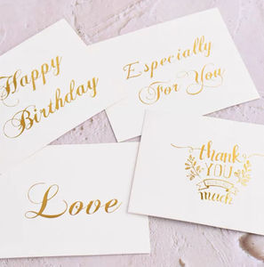 Cartes de remerciement personnalisées, cartes de vœux de luxe avec impression dorée pour les cadeaux de mariage, les emballages de marques et les occasions spéciales - Product Image 1