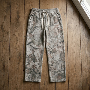 Pantalones Deportivos Holgados de Camuflaje para Hombre, 100% Algodón, Cintura Elástica con Cordón, Pierna Ancha, Estilo Casual, Personalizables con Logotipo - Product Image 3