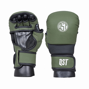 Gants de MMA durables en cuir PU, gants de protection pour l'entraînement, rembourrage renforcé, fermeture Velcro réglable au poignet - Product Image 1
