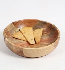 Luxury Modern Eco-Friendly Round Acacia Wood Polished Bowl Set Mixing Salad Bowls for Soup <b>Mini</b> Size Best Price Food Buyers Dogs - Product Image 6