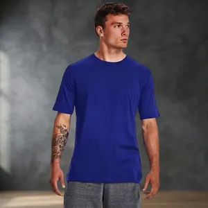 T-shirt élégant pour homme en coton à col en V, impression de logo personnalisée, matière douce et respirante, usage quotidien décontracté pour homme, vente en gros et en vrac - Product Image 4