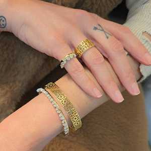 Wholesale Oval Lab Grown Diamond Bangles 14K 18K Solid Gold Hinged <b>Cuff</b> Everyday Wear Solitaire Stacking <b>Bracelets</b> Factory Price - Product Image 6