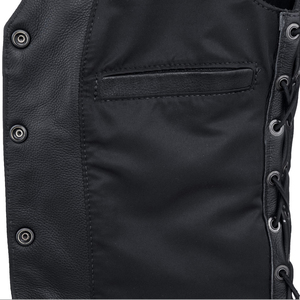 Gilet en cuir pour femmes, gilet décontracté à boutons sur le devant, gilet de moto pour femmes, pour la conduite en plein air et les voyages - Product Image 4