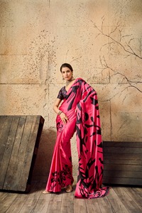 Sari Tradicional de Seda Pura de Lujo para Fiestas, con Estampado Digital Completo, Sari de Alta Calidad Estilo Indio - Product Image 1