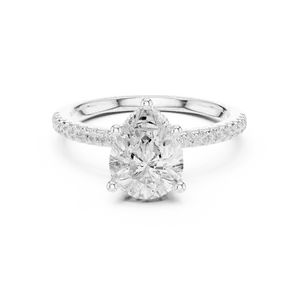 Bague solitaire en diamant de laboratoire 2 CTW, or massif 18 carats, halo caché, luxe, unisexe, bague de fiançailles, certifiée IGI - Product Image 3