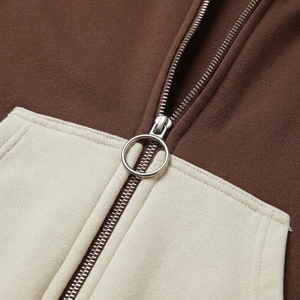Sweat-shirt à capuche zippé pour homme, design color block, coupe classique, style décontracté, vêtement d'automne - Product Image 4