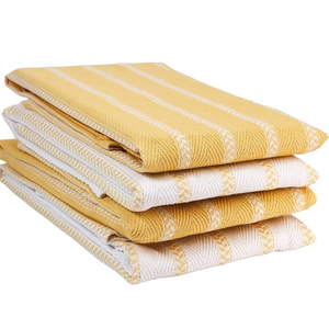 Serviettes de cuisine en coton tissé rayées bleu et blanc, rectangulaires, pour usage en cuisine, lavables en machine - Product Image 2
