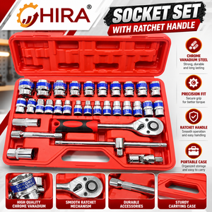 ชุดประแจบล็อกเหล็กกล้าคาร์บอน HIRA 60473 ขนาด 1/2 นิ้ว 32 ชิ้น พร้อมกล่องแข็ง - Product Image 1