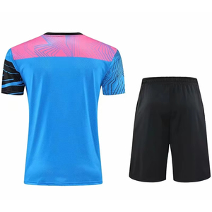 เสื้อเทนนิสแขนสั้นคุณภาพพรีเมียม ระบายอากาศได้ดี พร้อมกางเกงขาสั้นเข้าชุด สำหรับลุคสปอร์ต ชุดยูนิฟอร์มเทนนิสชาย - Product Image 6