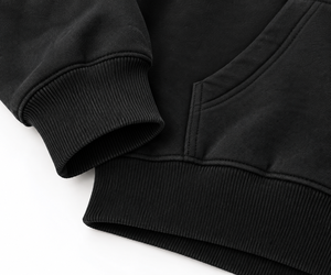 Sudadera con Capucha Extra Grande para Hombre, Color Negro Sólido, Felpa de Algodón, Sudadera Informal con Capucha, Corte Regular, Ropa de Otoño - Product Image 5