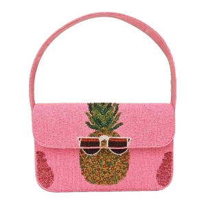 Hot Selling Pineapple Glass Beaded Clutch Bag Stylish Beaded Handbag Elegant Beaded <b>Purse</b> Perfect for Gifting or Occasion - Product Image 1