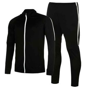 Ensemble de survêtement unisexe color block ajusté 2 pièces avec logo personnalisé, survêtement de sport zippé pour homme, ensemble de jogging uni - Product Image 1