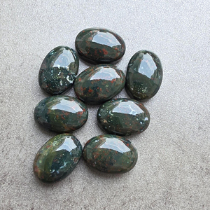 Natural Bloodstone AAA Grade Oval Cut Cabochon Flat Back Calibrated Gemstone Wholesale for Jewelry - Product Image 6