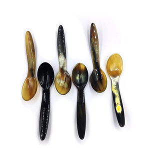 Cuillères à caviar en corne de buffle, luxe, écologiques, finition miroir, cuillères décoratives pour les fêtes - Product Image 3