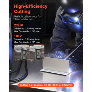 Saldatrice/Tagliatrice Digitale Combo 3-in-1 110/220V, Taglio Senza Contatto 50A e Saldatrice TIG a Elettrodo 200A, Tagliatrice al Plasma, Saldatrice MMA, Tutto in Uno - Product Image 3