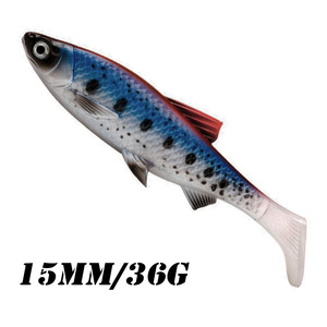 Señuelo de Pesca Biónico de 150 mm y 36 g, Diseño de Trucha con Escamas 3D, Cola de Paleta, para Pesca de Grandes Peces en Agua Salada y Dulce - Product Image 1