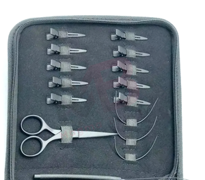 Kit professionnel de pinces pour extensions capillaires, couleur noire, en acier inoxydable de qualité chirurgicale, matériau personnalisé - Product Image 5