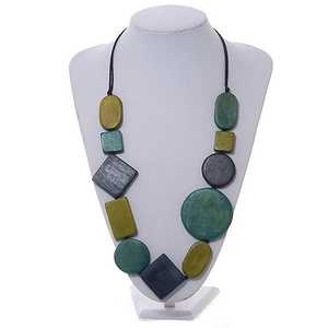 Collier pendentif en bois fait main, léger, bijoux en bois naturel, accessoire de mode, cadeau de mariage pour femme, septembre - Product Image 4