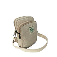 Tas Selempang Hemp Warna Solid Penutup Ritsleting Tahan Lama Gaya Minimalis Penggunaan Sehari-hari Wanita Semua Musim